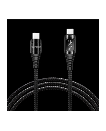 LOGILINK CU0185 Kabel USB 2.0 Type-C C/M na USB-C/M E-mark PD wyświetlacz czarny 2m