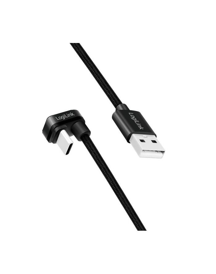 LOGILINK CU0195 Kabel USB 2.0 Type-C C/M kątowy na USB-A/M aluminium czarny 3m główny