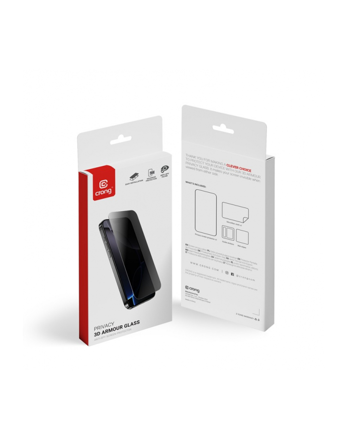 crong Privacy 3D Armour Glass - Hartowane szkło prywatyzujące iPhone 16 Pro główny
