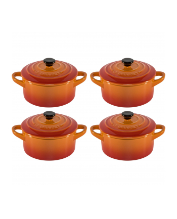 Le Creuset Stoneware Set of 4 petite Casseroles 10x5cm volcan. nr 1