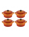 Le Creuset Stoneware Set of 4 petite Casseroles 10x5cm volcan. - nr 1