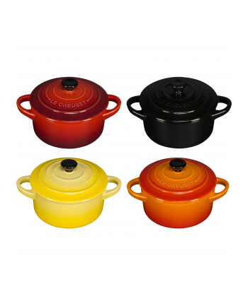 Le Creuset Stoneware Set of 4 petite Casseroles 10x5cm red nr 2