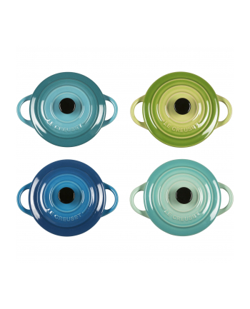 Le Creuset Stoneware Set of 4 petite Casseroles 10x5cm ocean nr 1