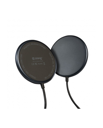 crong MagSpot Wireless Charger Aluminiowa ładowarka indukcyjna MagSafe 15W Grafitowa