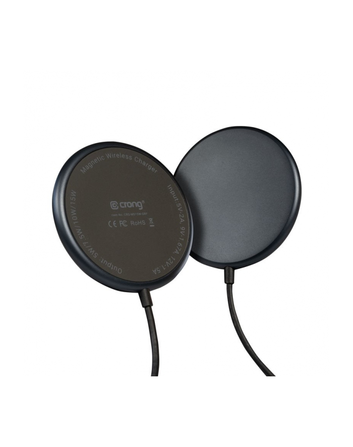 crong MagSpot Wireless Charger Aluminiowa ładowarka indukcyjna MagSafe 15W Grafitowa główny