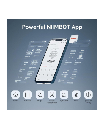 Niimbot K3 Smart Drukarka Etykiet, Niebieska + Rolka Etykiet 230szt. (1AE0F121602)