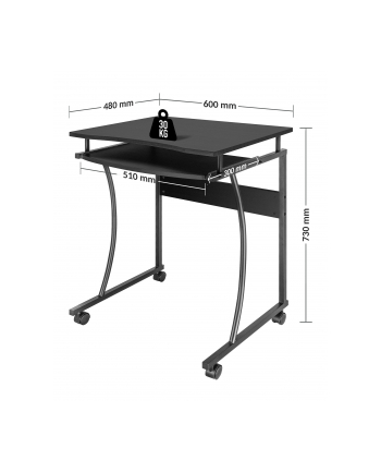 Manhattan Biurko Tisch Mit Tastaturablage 480X600X760Mm Lxbxh (425131)