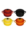 Le Creuset Stoneware Set of 4 petite Casseroles 10x5cm red - nr 1