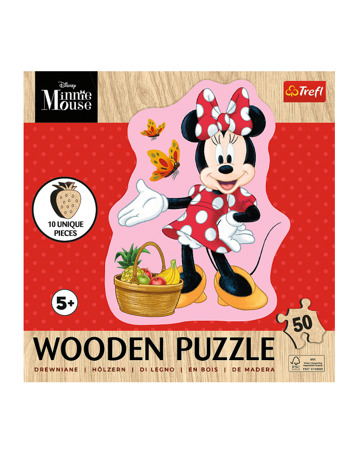 Puzzle 50el Drewniane konturowe. Wesoła Minnie 20279 Trefl główny