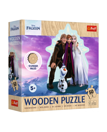 Puzzle 50el Drewniane konturowe. Ulubiona Kraina lodu Disney Frozen 2 20283 Trefl nr 2