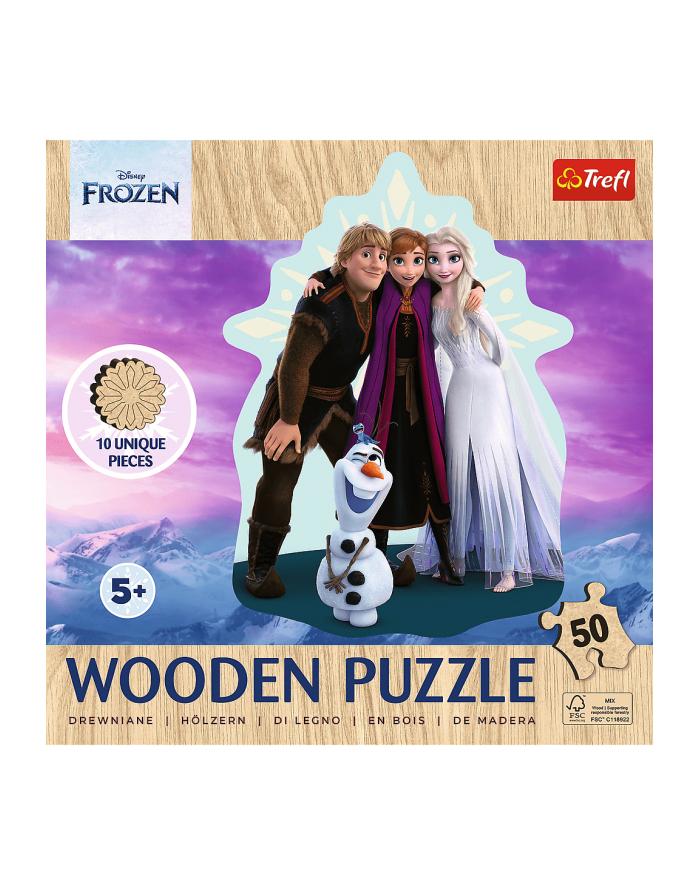 Puzzle 50el Drewniane konturowe. Ulubiona Kraina lodu Disney Frozen 2 20283 Trefl główny