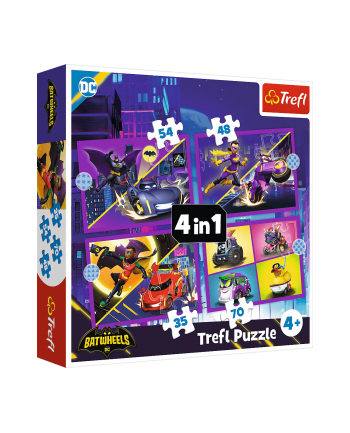 Puzzle 4w1 Poznaj Batwheels / Warner Batwheels 34658 Trefl