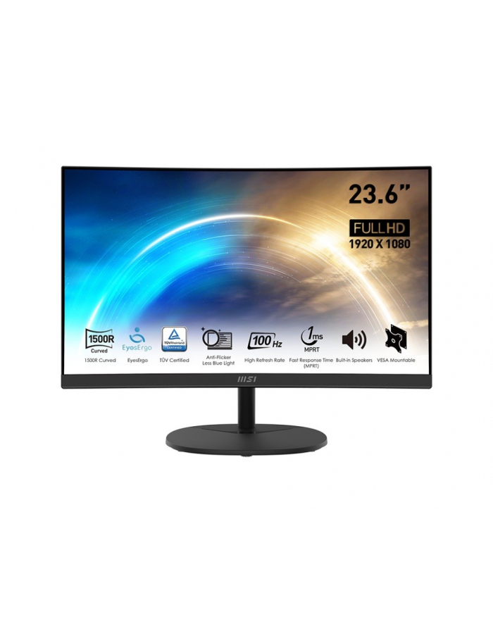 msi Monitor 23.6 cala PRO MP2412C LED/FHD/Curved/100Hz/czarny główny