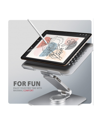 axagon STND-LR Podstawa do laptopów aluminiowa 10-16' regulowane kąty nachylenia, obrót o 360 stopni