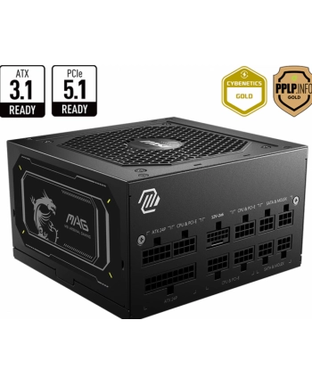 msi Zasilacz MAG A850GL PCIE5 II 850 W 80 Plus Gold Full Modular