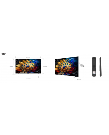 Telewizor TCL 98C655 QLED 98''; 4K Ultra HD 120Hz Google TV Dolby Vision IQ Titan
