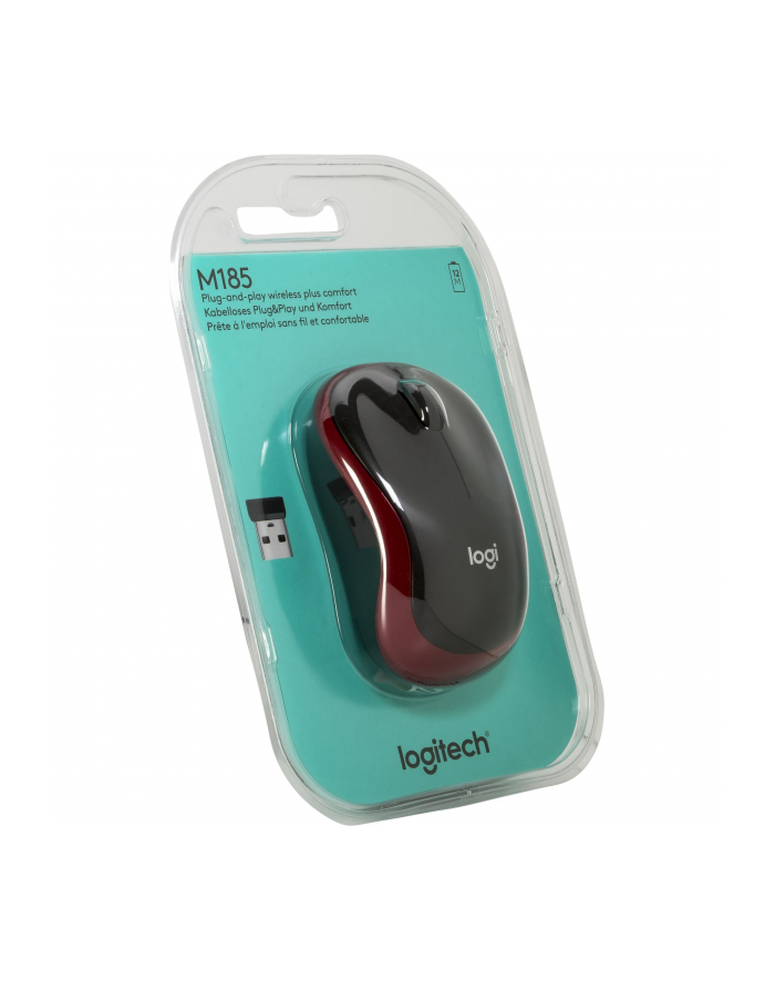 Logitech Wireless Mouse M185 Red główny