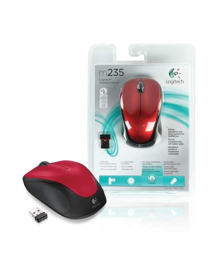 Logitech Wireless Mouse M235 Red główny