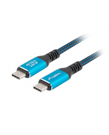 lanberg Kabel USB-C M/M USB4 1M 240W 8K 60HZ czarno-niebieski