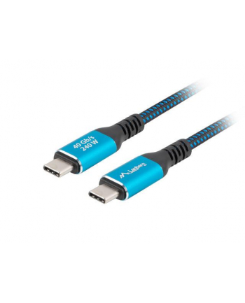 lanberg Kabel USB-C M/M USB4 1M 240W 8K 60HZ czarno-niebieski