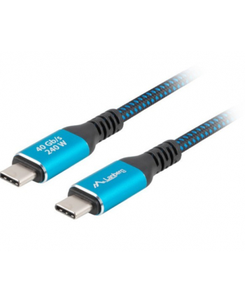 lanberg Kabel USB-C M/M USB4 1.5M 240W 60HZ czarno-niebieski