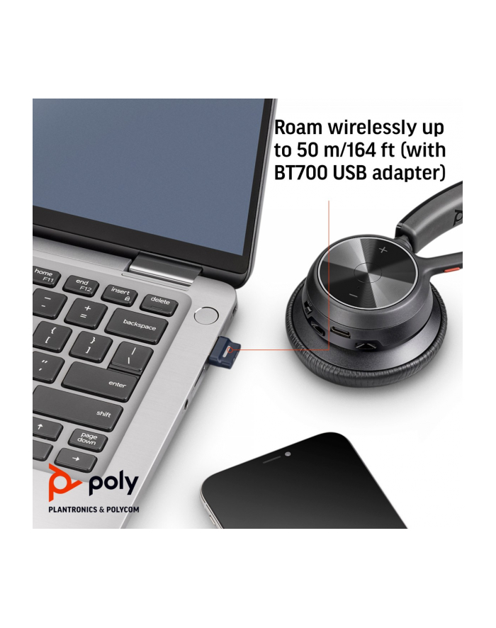 poly Zestaw słuchawkowy Voyager 4310-M UC + kabel USB-A na USB-C + adapter BT700 7Y210AA główny