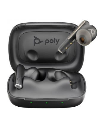 poly Słuchawki douszne Voyager Free 60 UC w kolorze czarnym + adapter USB-C BT700 + podstawowe etui z ładowarką (7Y8M0AA) 7Y8M0AA