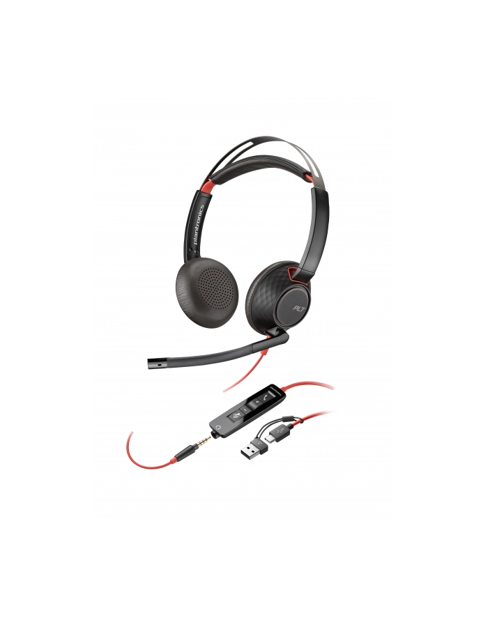 poly Zestaw słuchawkowy Blackwire 5220 Stereo USB-C + wtyczka 3,5 mm + przejściówka USB-C/A 93S88AA główny