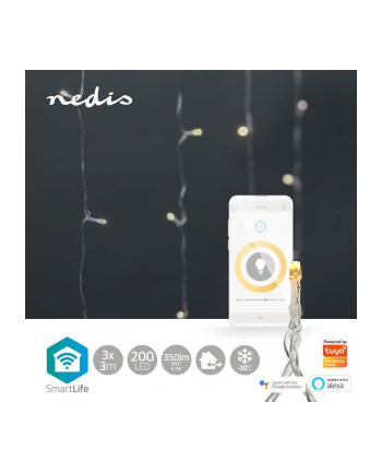 Nedis Oświetlenie Dekoracyjne Lekki Łańcuch Do Dekoracji Biały 200 Lamp Led 3,92 W G (Wifilxc01W200)