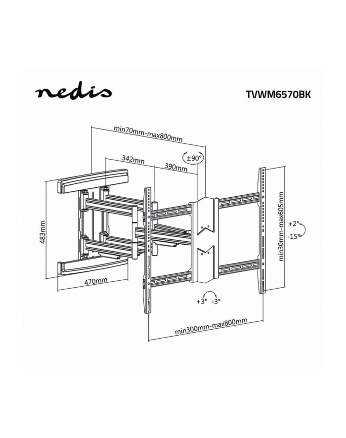 Nedis | 43-90&Quot;&Quot; Max. 70 Kg (Tvwm6570Bk) główny