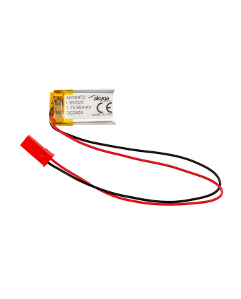 AKYGA Lithium Polymer Battery AKY0472 LP301525 Li-Po 3.7V / 85mAh PCM JST 2.54 2-Pin Connector 150mm