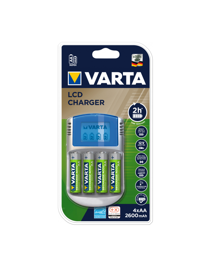 Ładowarka VARTA PP LCD CHARGER (+4xAA 2700&12V&USB)  - 1 szt główny