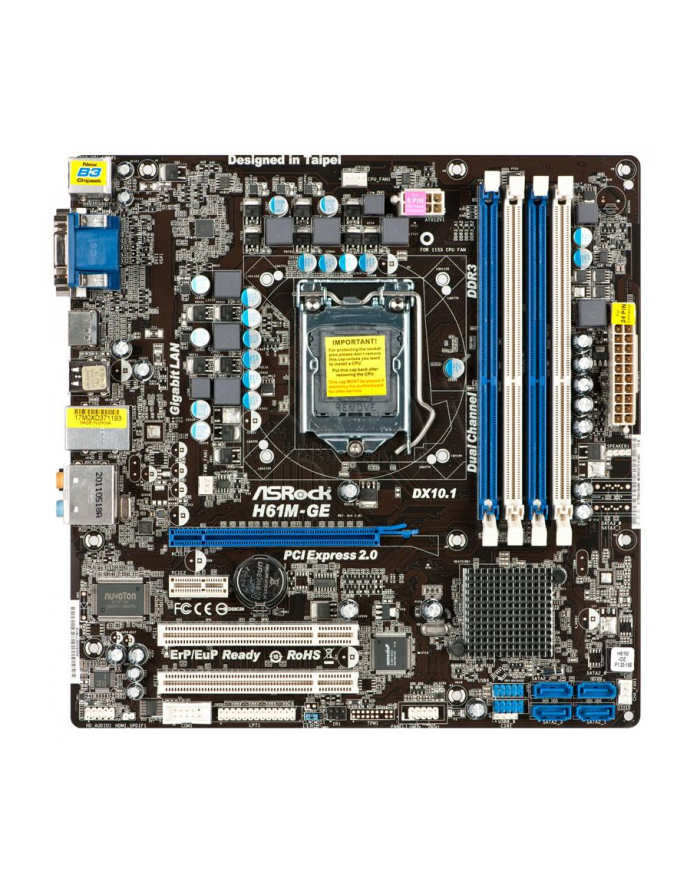 Płyta ASRock H61M-GE /i H61/DDR3/GB LAN/s.1155/mATX główny