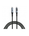 Kabel Verbatim USB-C(M) - USB-C(M) z wyświetlaczem, 1,2m, 100W, PD, czarny - nr 1