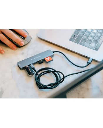  Hub USB Verbatim Multi Port Essentials USB-C PD, USB-C, 2xUSB-A 3.0, HDMI, SD/microSD