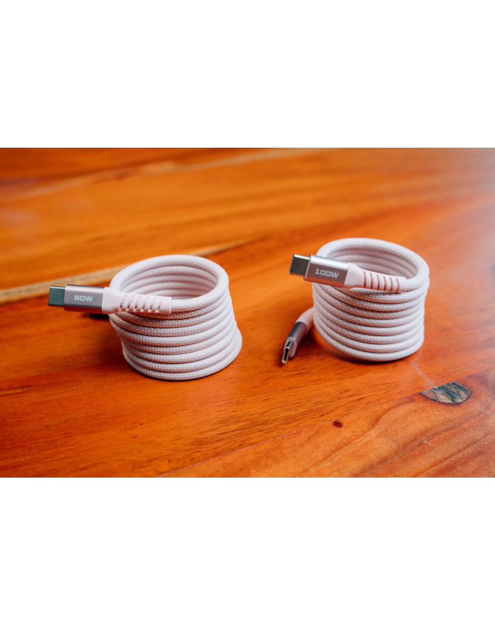 Kabel Verbatim USB-C(M) - USB-C(M) 1,2m, 100W, PD, różowy główny