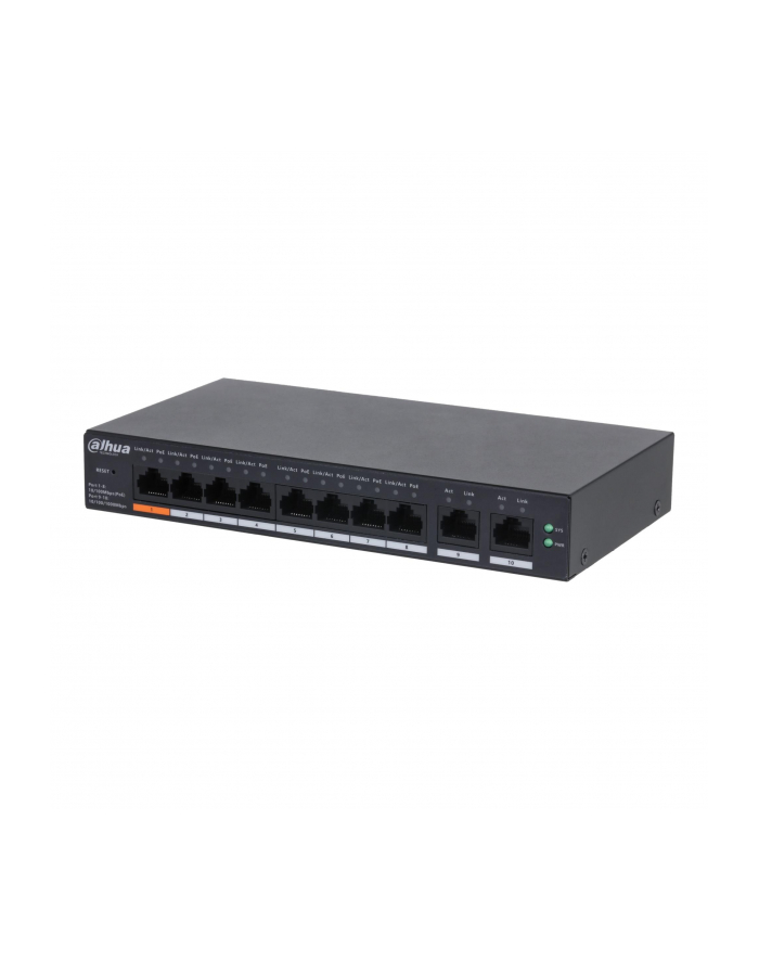 Switch zarządzalny Dahua CS4010-8ET-60 8x10/100Mbps 2x1GbE uplink PoE 60W główny