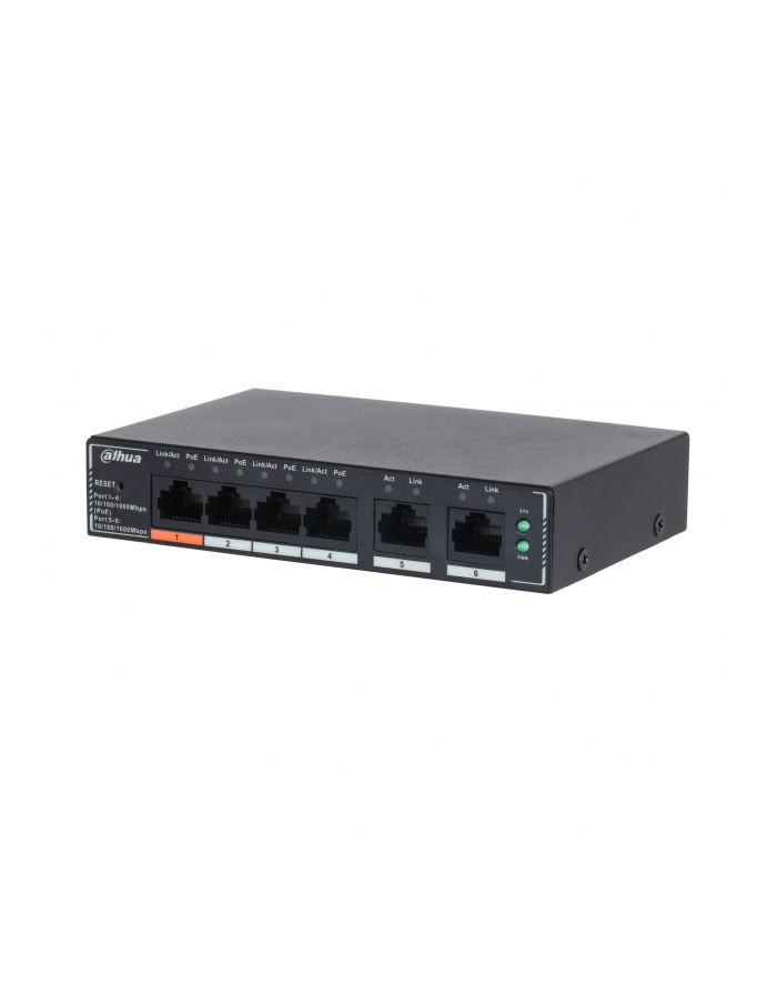 Switch zarządzalny DahuaSG4006P 4x1GbE 2x1GbE uplink PoE 60W główny