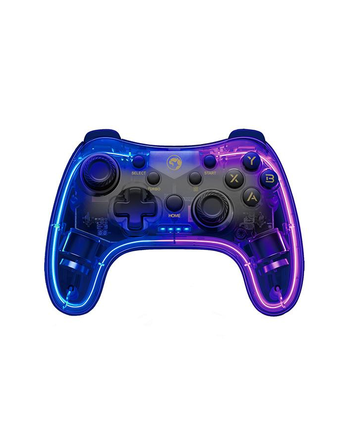 Gamepad Marvo GHOST 40, bezprzewodowy, LED,  17 przycisków, przezroczysty główny