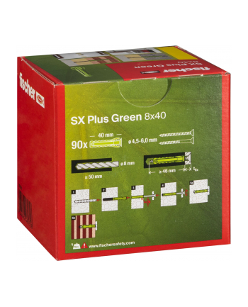 Fischer Kołek Ekspansywny Sx Plus Green 567809 8mm