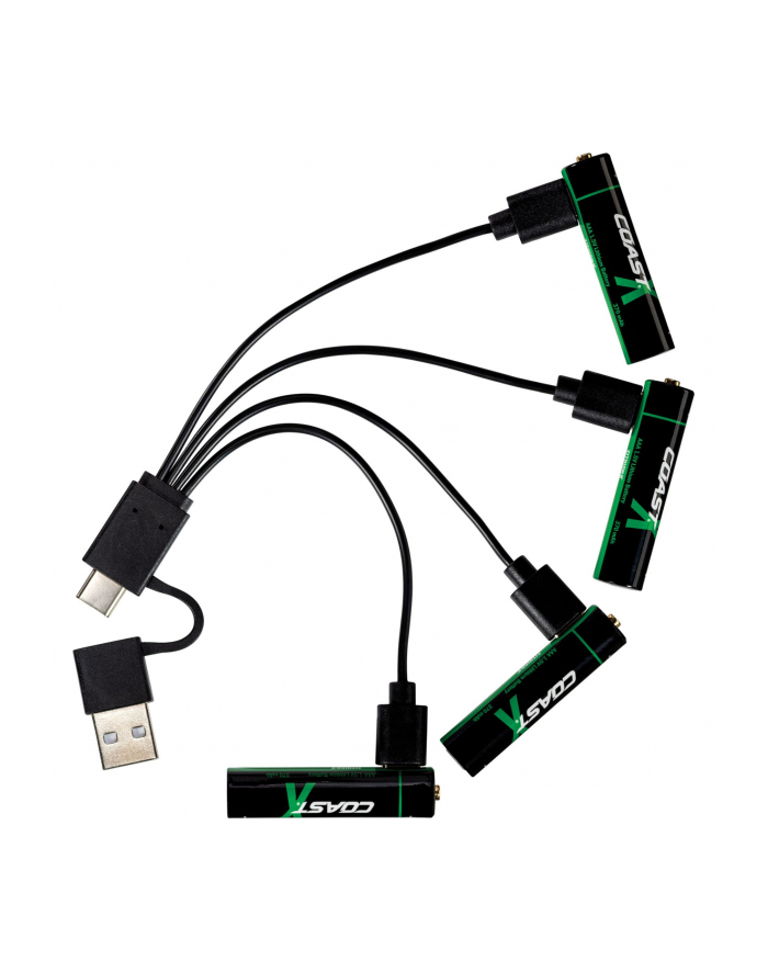 1x4 Coast Zithion-X Micro AAA Akku USB-C Port główny