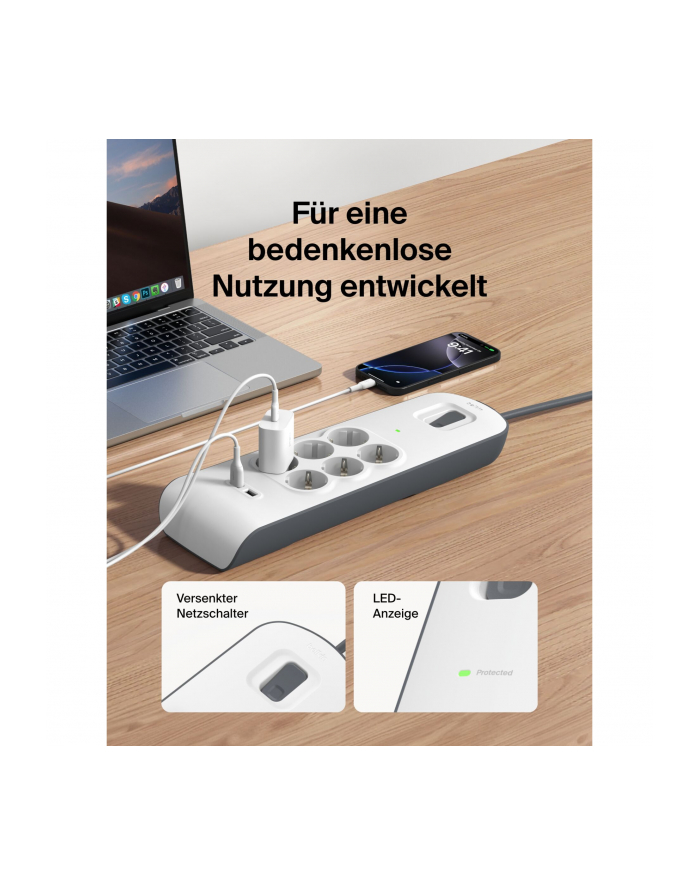 Belkin Steckdosenleiste 6-fach + 2xUSB-A, 2m kabel BSV604vf2M-V2 główny