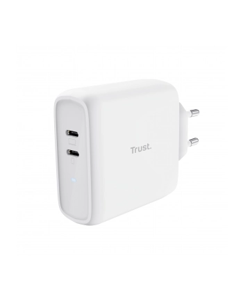 Trust Maxo Ładowarka Usb C 65 W 2 Porty 75 Materiały Z Recyklingu Szybka Wtyczka Zasilacz Do Iphone'A Ipada Samsung Galax