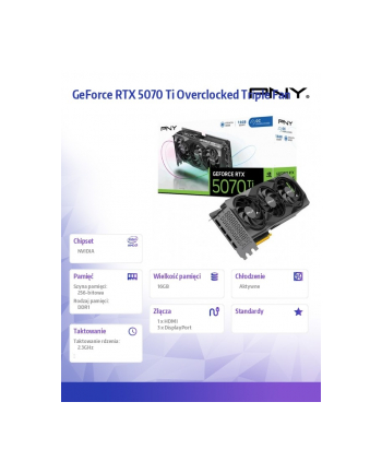 pny Karta graficzna GeForce RTX 5070 Ti OC 3F 16GB 256-bit 896GB/s nr 2