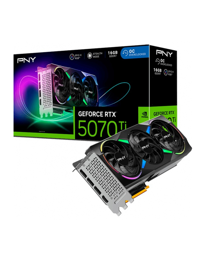 pny Karta graficzna GeForce RTX5070Ti OC 3F ARGB 16GB 256-bit 896G/s główny