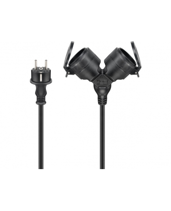 PRZEDŁUŻACZ ZEWNĘTRZNY 2X2P+Z 16A 250V 3680W IP44 25M CZARNY 65436 GOOBAY nr 1