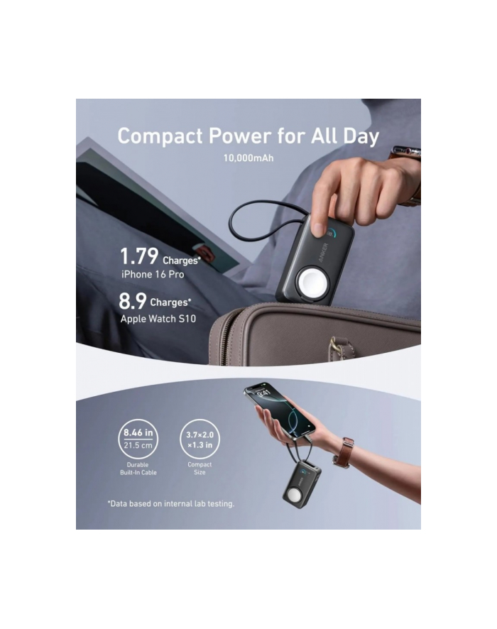 anker Powerbank Apple Watch MagGo 10000mAh czarny główny