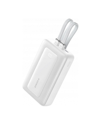 anker Powerbank ZOLO 20000mAh 30W wbudowany kabel USB-C oraz USB-Lightning, biały