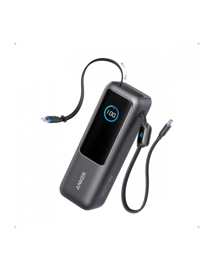 anker Powerbank ZOLO 25000mAh 165W wbudowany kabel USB-C szary główny