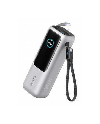 anker Powerbank ZOLO 25000mAh 165W wbudowany kabel USB-C srebrny